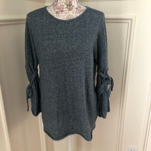 Knit split sleeve top